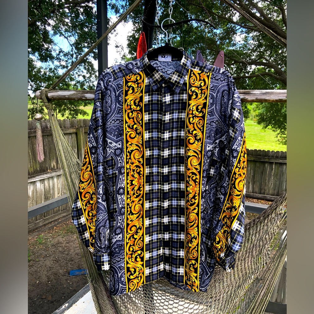 Versace vintage V2, silk shirt, Large